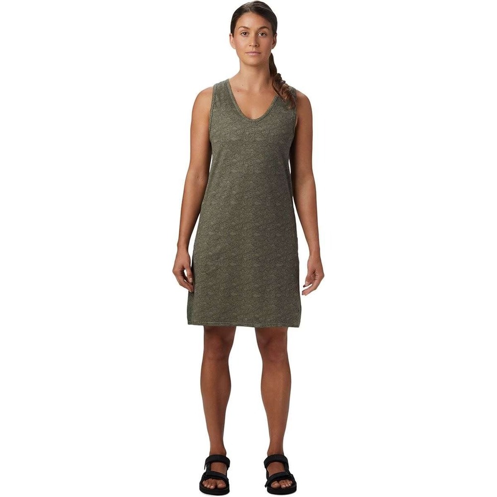 Mountain Hardwear Everyday Perfect Dress V-Neck Racerback Pockets Green L Casual